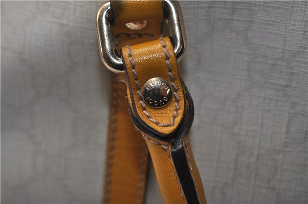 Authentic GUCCI Shoulder Tote Bag GG PVC Leather 197953 White Yellow 9272D