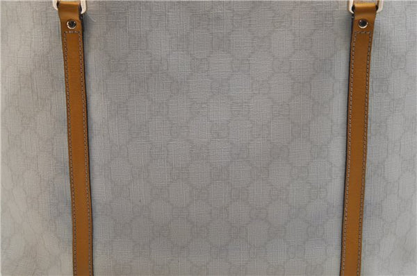 Authentic GUCCI Shoulder Tote Bag GG PVC Leather 197953 White Yellow 9272D