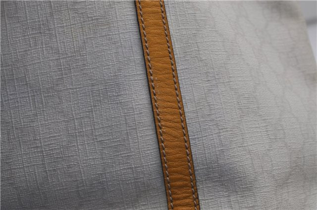 Authentic GUCCI Shoulder Tote Bag GG PVC Leather 197953 White Yellow 9272D