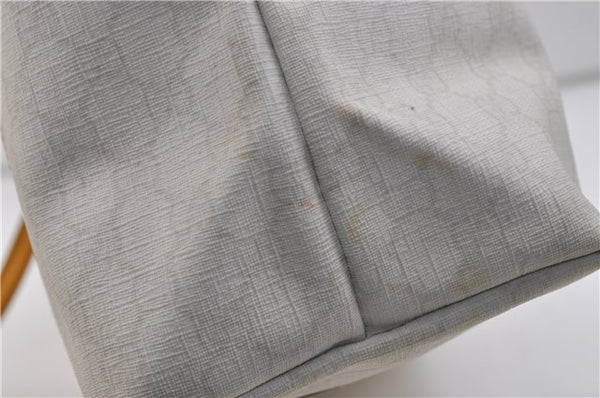 Authentic GUCCI Shoulder Tote Bag GG PVC Leather 197953 White Yellow 9272D