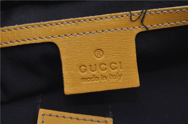 Authentic GUCCI Shoulder Tote Bag GG PVC Leather 197953 White Yellow 9272D