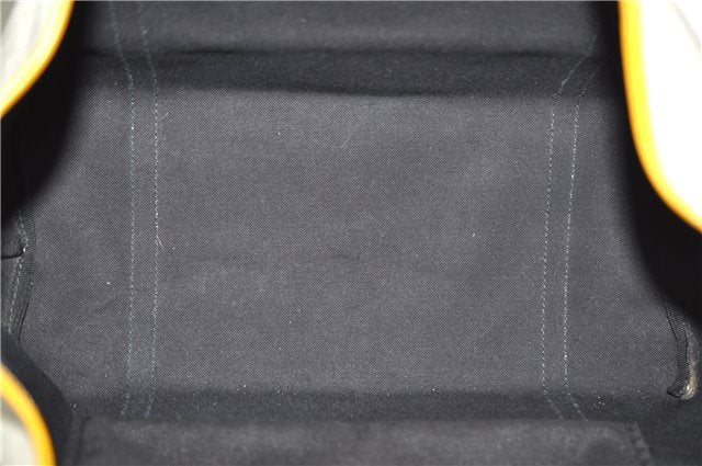 Authentic GUCCI Shoulder Tote Bag GG PVC Leather 197953 White Yellow 9272D