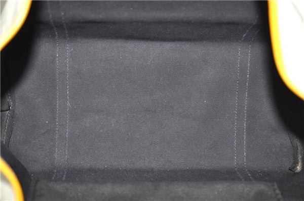 Authentic GUCCI Shoulder Tote Bag GG PVC Leather 197953 White Yellow 9272D