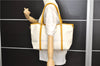 Authentic GUCCI Shoulder Tote Bag GG PVC Leather 197953 White Yellow 9272D