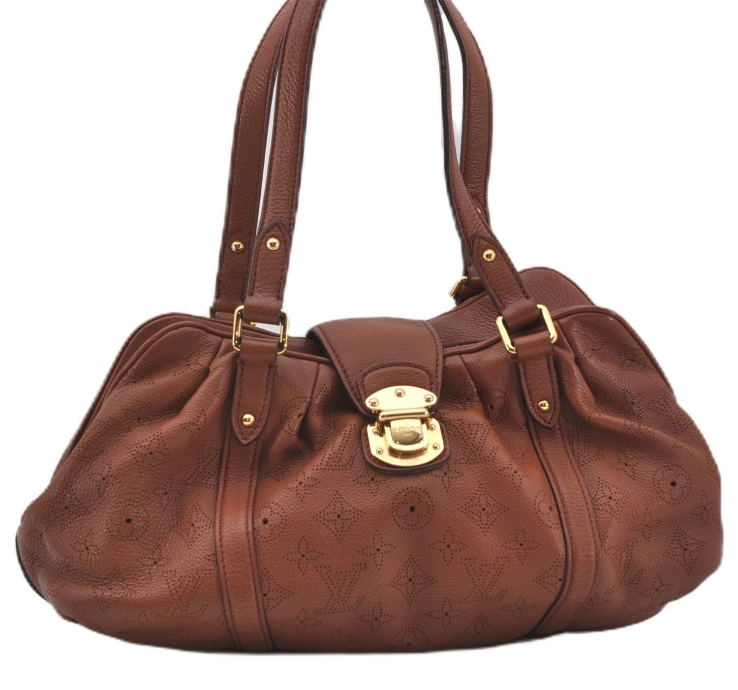 Authentic Louis Vuitton Mahina Lunar PM Shoulder Bag Brown M97052 LV 9277E