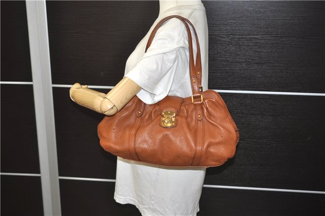 Authentic Louis Vuitton Mahina Lunar PM Shoulder Bag Brown M97052 LV 9277E