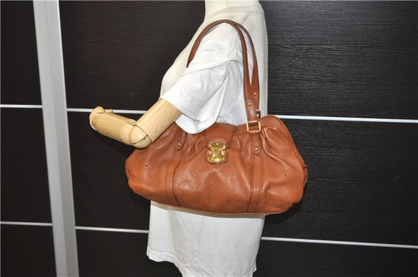Authentic Louis Vuitton Mahina Lunar PM Shoulder Bag Brown M97052 LV 9277E