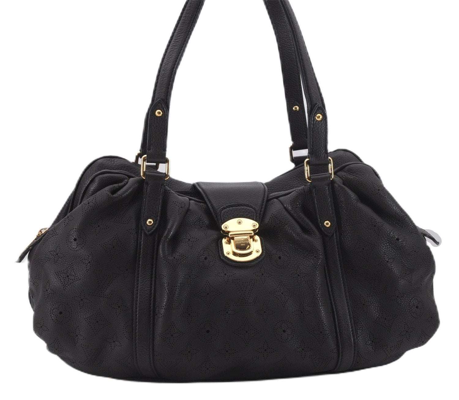 Authentic Louis Vuitton Mahina Lunar PM Shoulder Tote Bag M97051 Brown LV 9278E