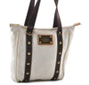 Authentic Louis Vuitton Antigua Cabas MM Tote Bag White Brown M40036 LV 9284C