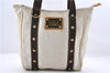 Authentic Louis Vuitton Antigua Cabas MM Tote Bag White Brown M40036 LV 9284C