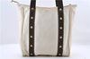 Authentic Louis Vuitton Antigua Cabas MM Tote Bag White Brown M40036 LV 9284C