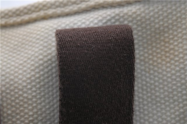 Authentic Louis Vuitton Antigua Cabas MM Tote Bag White Brown M40036 LV 9284C