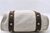 Authentic Louis Vuitton Antigua Cabas MM Tote Bag White Brown M40036 LV 9284C