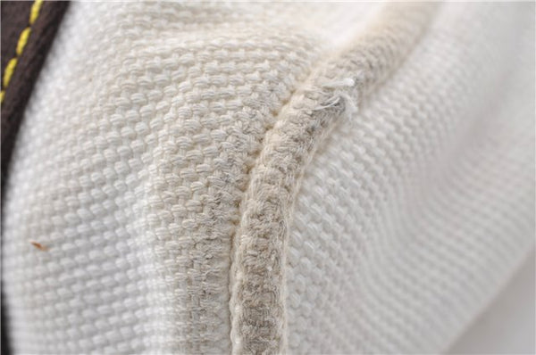 Authentic Louis Vuitton Antigua Cabas MM Tote Bag White Brown M40036 LV 9284C