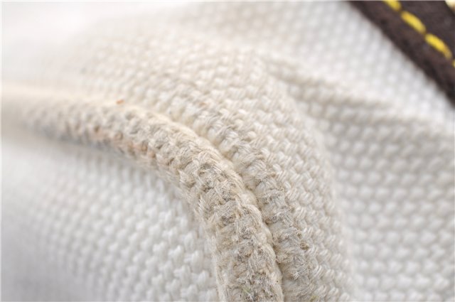 Authentic Louis Vuitton Antigua Cabas MM Tote Bag White Brown M40036 LV 9284C