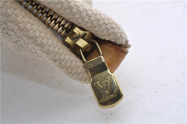 Authentic Louis Vuitton Antigua Cabas MM Tote Bag White Brown M40036 LV 9284C