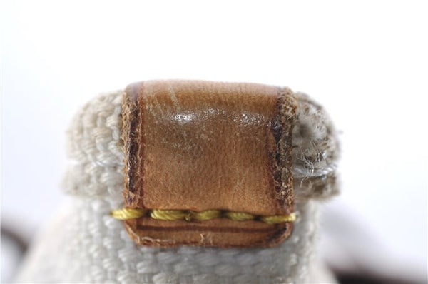 Authentic Louis Vuitton Antigua Cabas MM Tote Bag White Brown M40036 LV 9284C