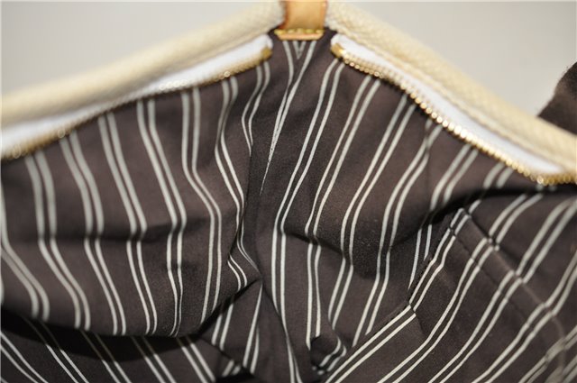 Authentic Louis Vuitton Antigua Cabas MM Tote Bag White Brown M40036 LV 9284C