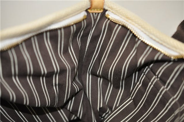 Authentic Louis Vuitton Antigua Cabas MM Tote Bag White Brown M40036 LV 9284C