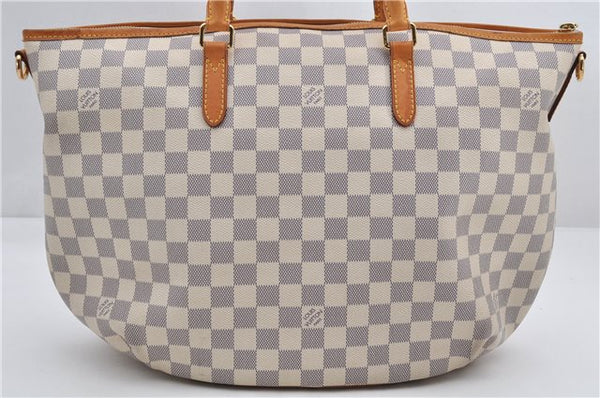 Authentic Louis Vuitton Damier Azur Riviera MM Shoulder Tote Bag N48252 LV 9285E
