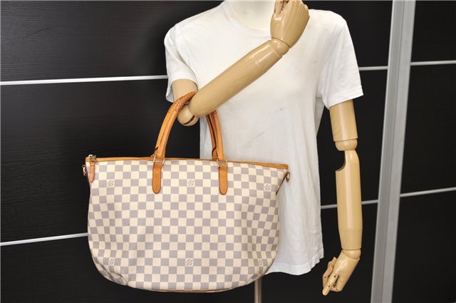 Authentic Louis Vuitton Damier Azur Riviera MM Shoulder Tote Bag N48252 LV 9285E