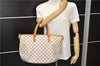 Authentic Louis Vuitton Damier Azur Riviera MM Shoulder Tote Bag N48252 LV 9285E