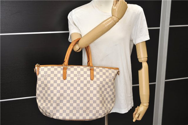 Authentic Louis Vuitton Damier Azur Riviera MM Shoulder Tote Bag N48252 LV 9285E