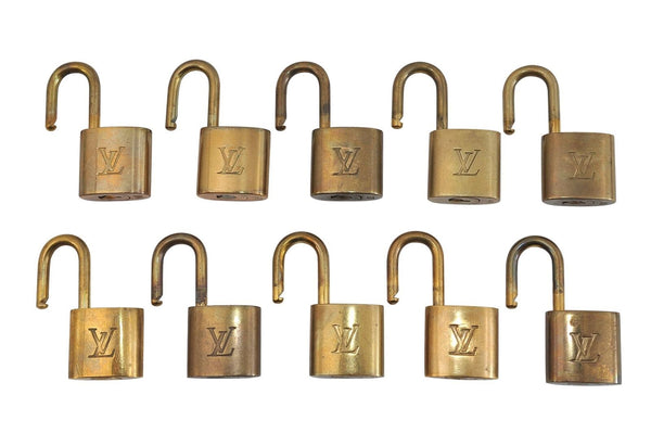 Authentic LOUIS VUITTON Padlock Gold 10Set LV 9286B