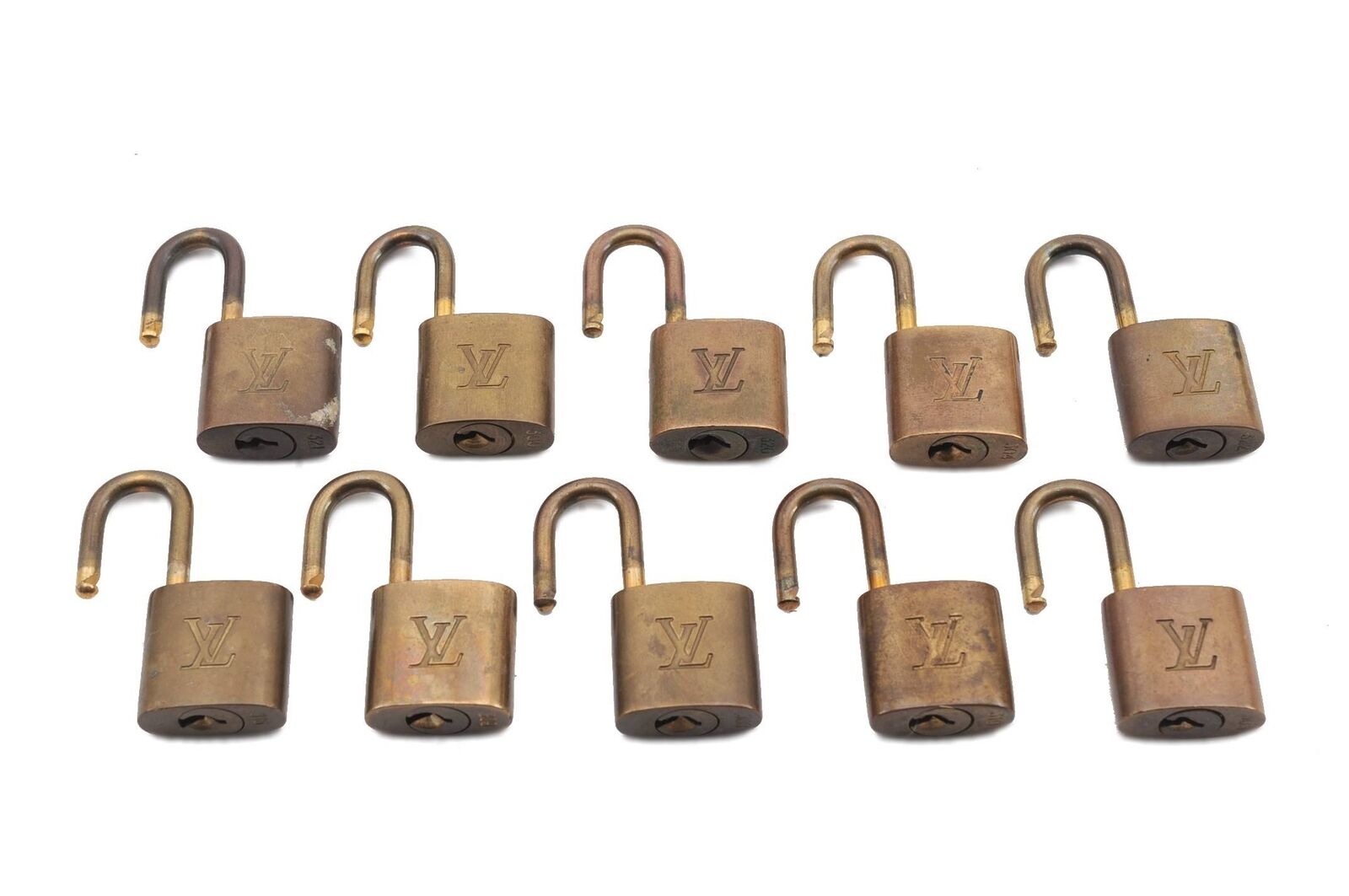 Authentic LOUIS VUITTON Padlock Gold 10Set LV 9287B