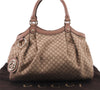 Authentic GUCCI Diamante Sukey Tote Bag Canvas Leather 211944 Beige 9288E