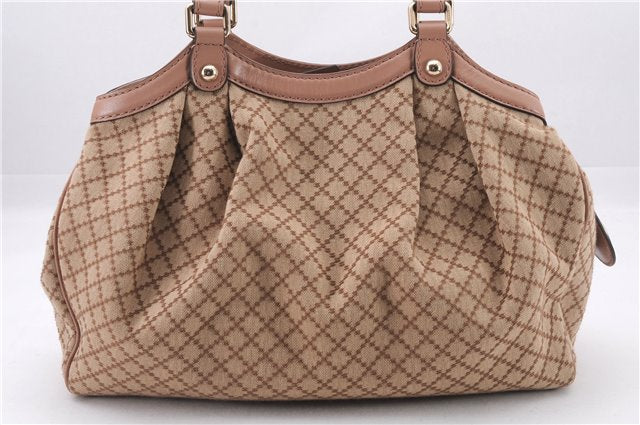 Authentic GUCCI Diamante Sukey Tote Bag Canvas Leather 211944 Beige 9288E