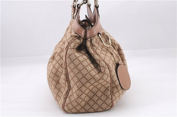 Authentic GUCCI Diamante Sukey Tote Bag Canvas Leather 211944 Beige 9288E