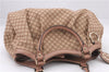 Authentic GUCCI Diamante Sukey Tote Bag Canvas Leather 211944 Beige 9288E