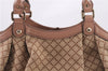 Authentic GUCCI Diamante Sukey Tote Bag Canvas Leather 211944 Beige 9288E
