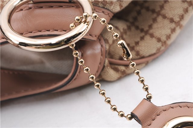 Authentic GUCCI Diamante Sukey Tote Bag Canvas Leather 211944 Beige 9288E