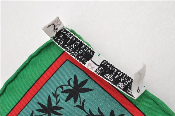 Authentic HERMES Carre 90 Scarf "Kachinas" Silk Green Box 9288F