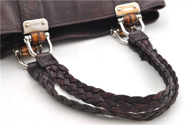 Authentic GUCCI Bamboo Guccissima Shoulder Tote Bag Leather 232947 Brown 9289D