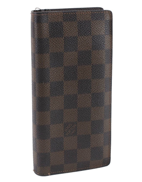 Authentic Louis Vuitton Damier Portefeuille Brazza Wallet N60017 LV 9290C