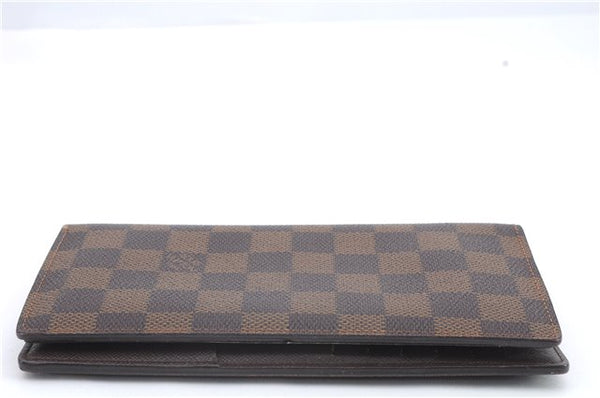 Authentic Louis Vuitton Damier Portefeuille Brazza Wallet N60017 LV 9290C