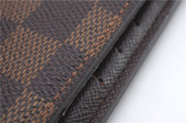 Authentic Louis Vuitton Damier Portefeuille Brazza Wallet N60017 LV 9290C