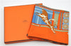 Authentic HERMES Carre 90 Scarf "LES SECRETS DE MINOS" Silk Orange Box 9290F