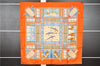 Authentic HERMES Carre 90 Scarf "LES SECRETS DE MINOS" Silk Orange Box 9290F