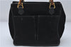 Authentic GUCCI Bamboo 2way Hand Shoulder Bag Purse Suede Leather Black 9291D