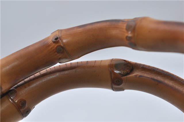 Authentic GUCCI Bamboo 2way Hand Shoulder Bag Purse Suede Leather Black 9291D