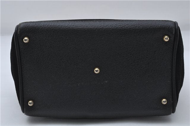 Authentic GUCCI Bamboo 2way Hand Shoulder Bag Purse Suede Leather Black 9291D