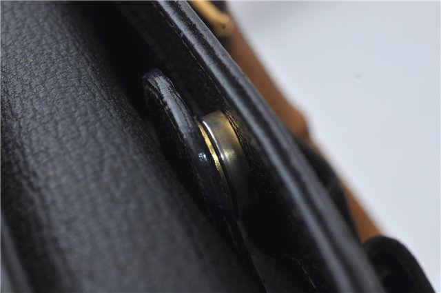 Authentic GUCCI Bamboo 2way Hand Shoulder Bag Purse Suede Leather Black 9291D