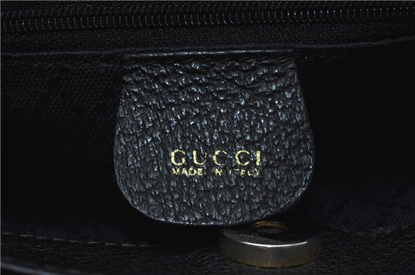 Authentic GUCCI Bamboo 2way Hand Shoulder Bag Purse Suede Leather Black 9291D