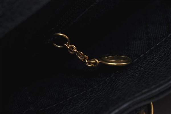 Authentic GUCCI Bamboo 2way Hand Shoulder Bag Purse Suede Leather Black 9291D