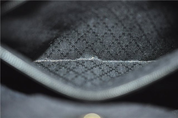 Authentic GUCCI Bamboo 2way Hand Shoulder Bag Purse Suede Leather Black 9291D