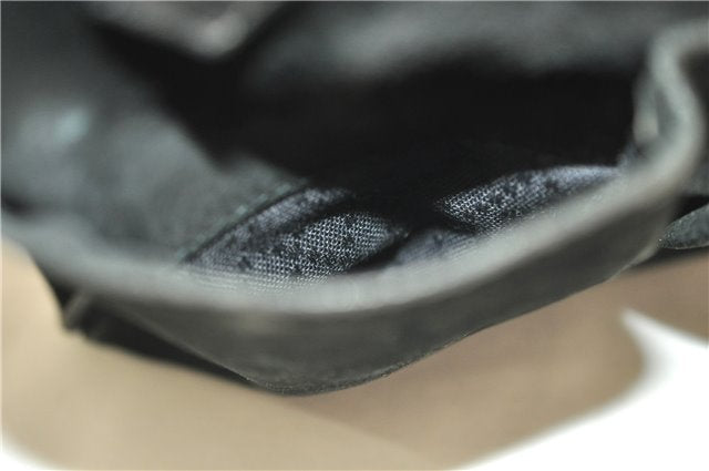 Authentic GUCCI Bamboo 2way Hand Shoulder Bag Purse Suede Leather Black 9291D